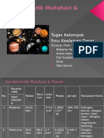 Karakteristik Matahari & Planet