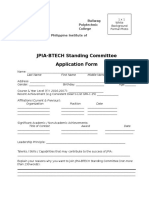 JPIA-BTECH Standing Committee Application Form: Baliwag Polytechnic College Junior Philippine Institute of Accountants