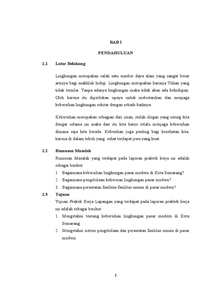 Laporan Praktek Kerja Lapangan