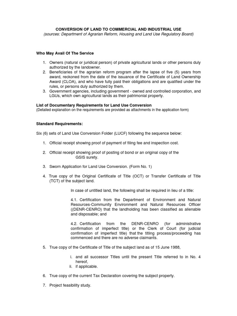 Agricultural Land Conversion Process | PDF | Government | Agriculture