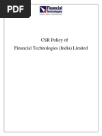 Financial Technologies (India) Limited CSR Policy