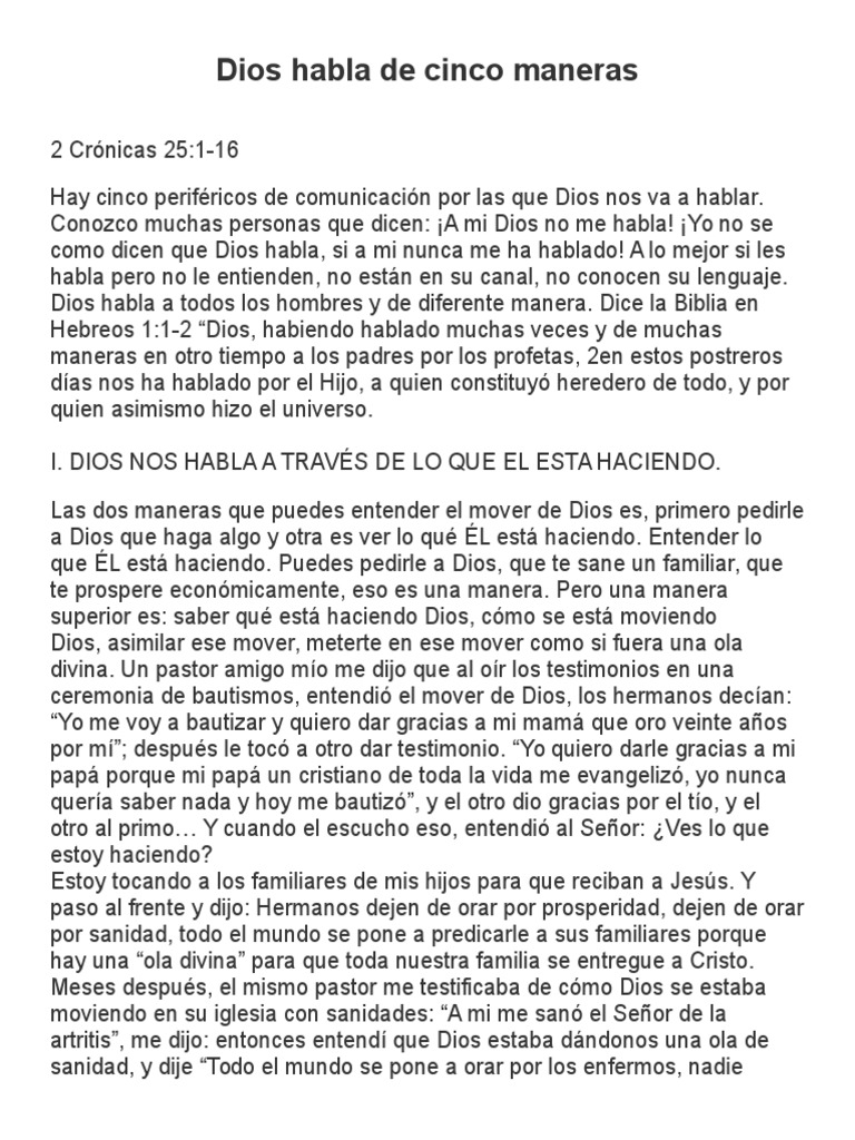 Cinco maneras en que Dios nos habla | PDF | Alma | Dios