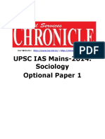 UPSC IAS Mains-2014: Sociology Optional Paper 1: Our Website