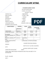 Curriculum Vitae: Exam Passed Board/ Universit Y Year % of Marks Division/ Class