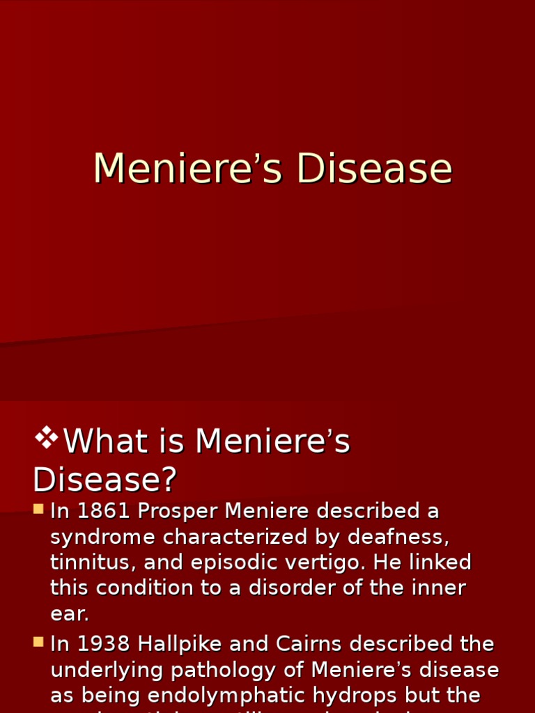 Meniere Disease PDF Vertigo Ménière's Disease