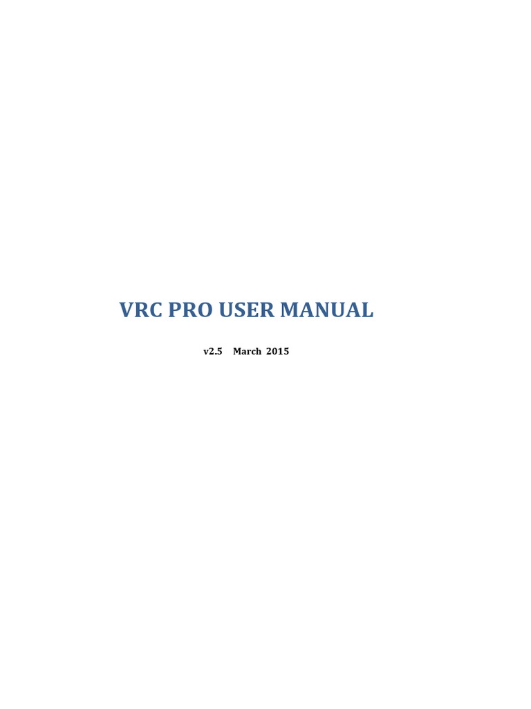 VRC PRO User Manual Full Forum Access Free 30