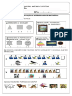 Avaliação II Bimestre de Matemática 1º Ano Fundamental