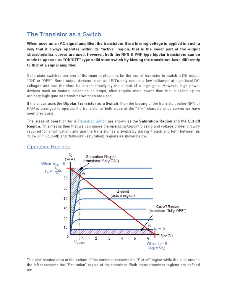 Transistor Switching Circuit Basics | PDF | Bipolar Junction Transistor ...