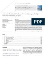 Evaluacion de Indicadores de Sostenibilidad Para Tecnologias