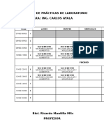 Horario de Prácticas de Laboratorio