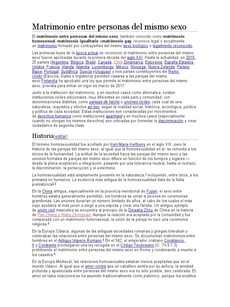 Matrimonio Entre Personas Del Mismo Sexo El matrimonio del mismo sexo