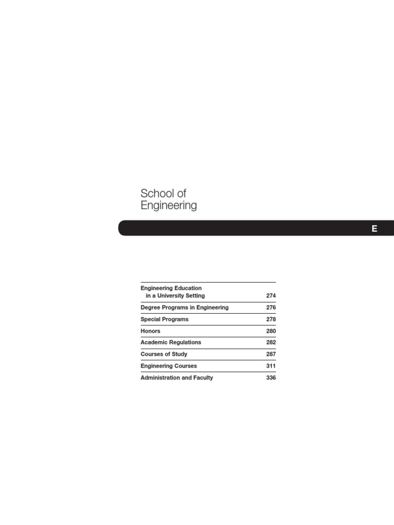 School of Engineering | PDF | Course Credit | Bachelor's Degree