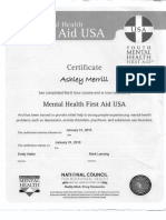 Mental Health First Aid Certificate 2015