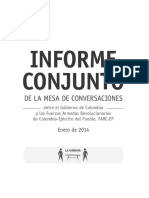 Informe Conjunto, Mesa de Conversaciones, Enero de 2014-Español