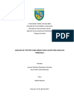 Trabajo de Grado de Publicidad Sobre Analisis de Twitter Como Medio para Hacer Publicidad en Venezuela