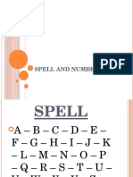 Spell and Numbers