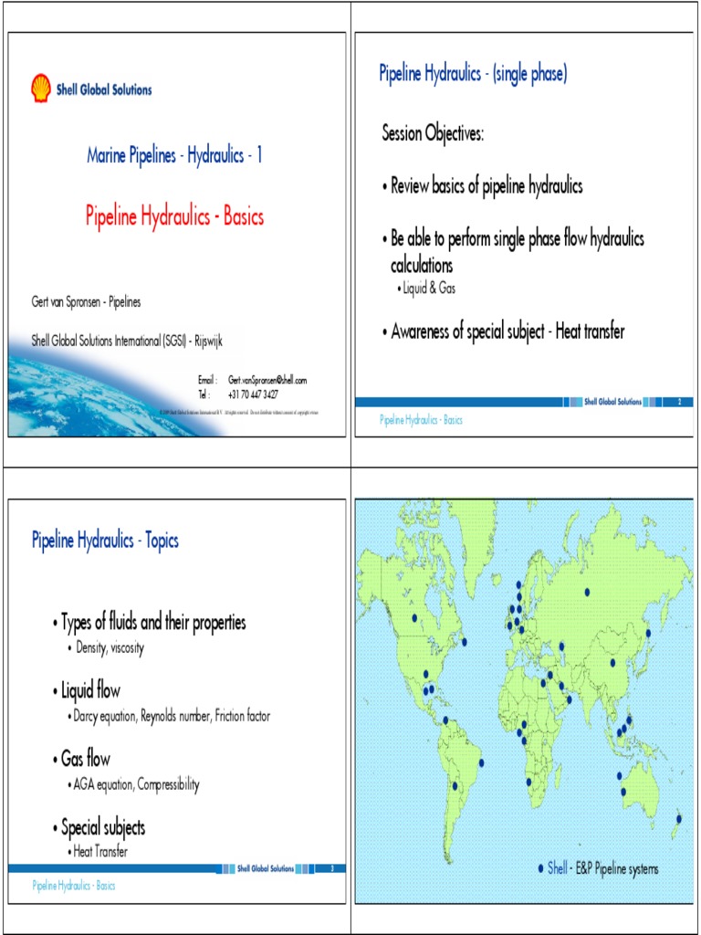 1 - Pipeline Hydraulics-Basics | PDF | Fluid Dynamics | Gases