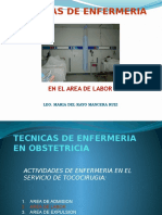 Tecnicas de Enfermeria en El Area de Labor