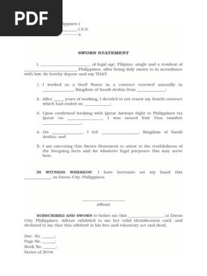 Sworn Statement_ Sample