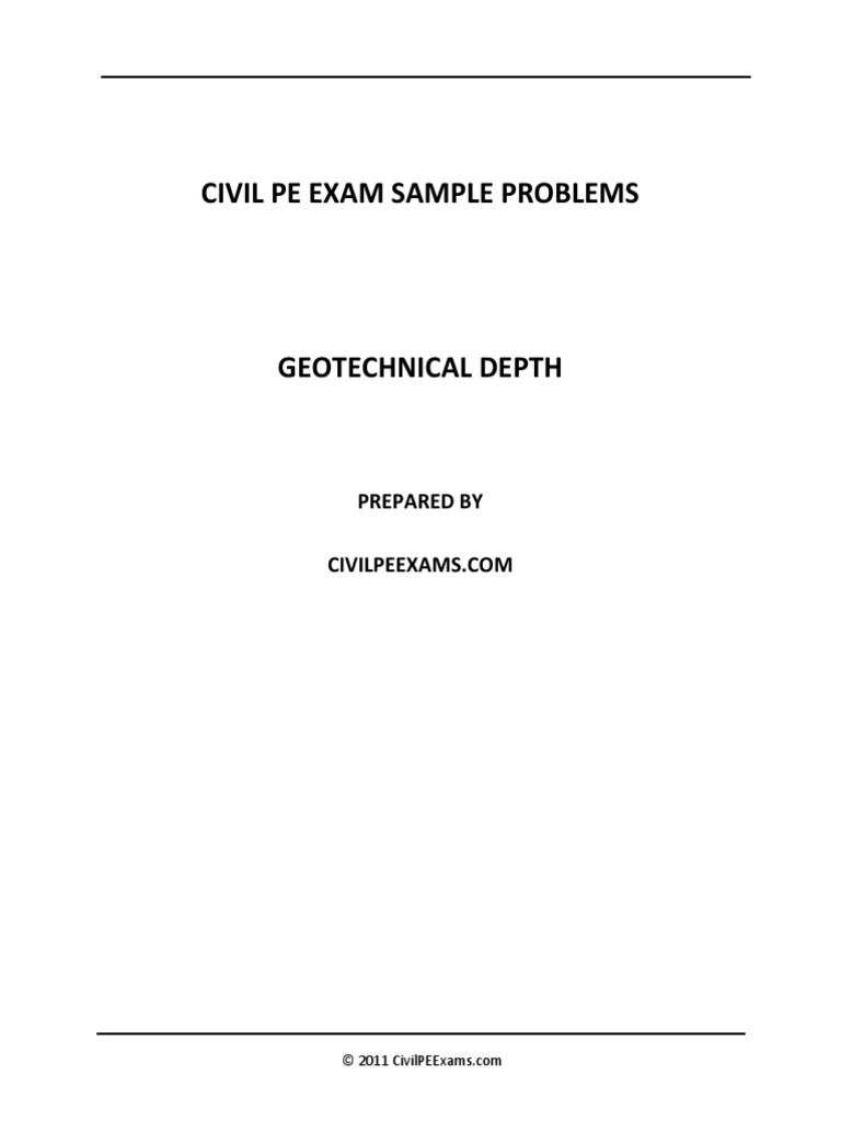 100893564CivilPEExamSampleProblems.pdf Geotechnical Engineering