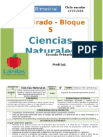 Plan 6to Grado - Bloque 5 Ciencias Naturales