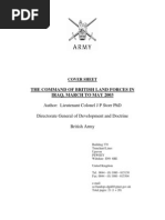 Command of British Land Forces in  Iraq Mar - May 2003