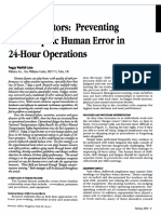 Human Factors: Preventing Catastrophic Human Error in 24-Hour Operations
