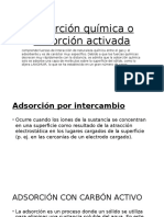 Adsorción Química o Adsorción Activada