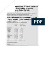 EMERG: Commodities: Brent Recuperating, Little Lasting Brexit Impact Vs Outage Return - Informa Global Markets