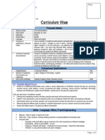 Curriculum Vitae: Personal Details