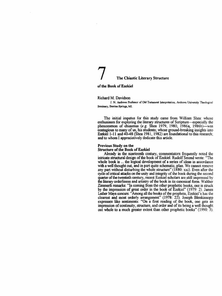 Chiastic Structure Ezek Pdf Book Of Ezekiel Hebrew Bible