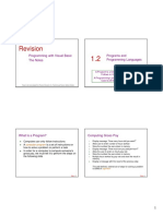 VB1 Revision - Programming With VB - Notes