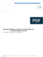 Bienestar Subjetivo y El Apoyo Social Percibido Por Adolescentes y Jóvenes