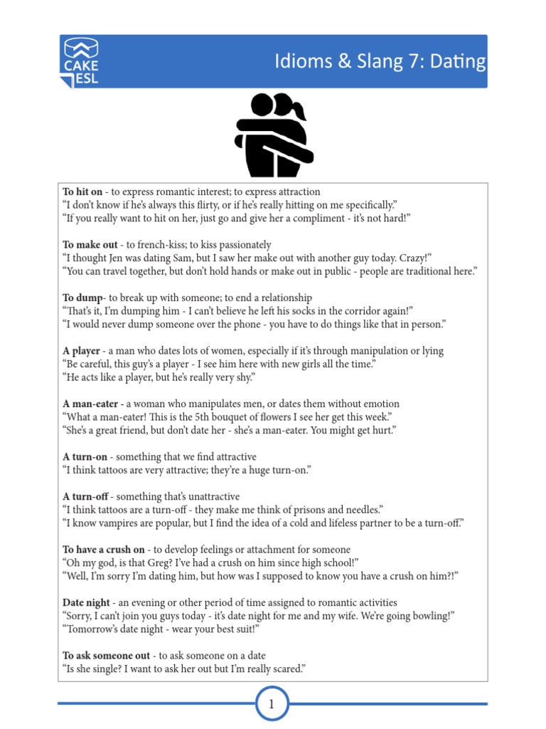 Dating Slang for ESL Learners | PDF