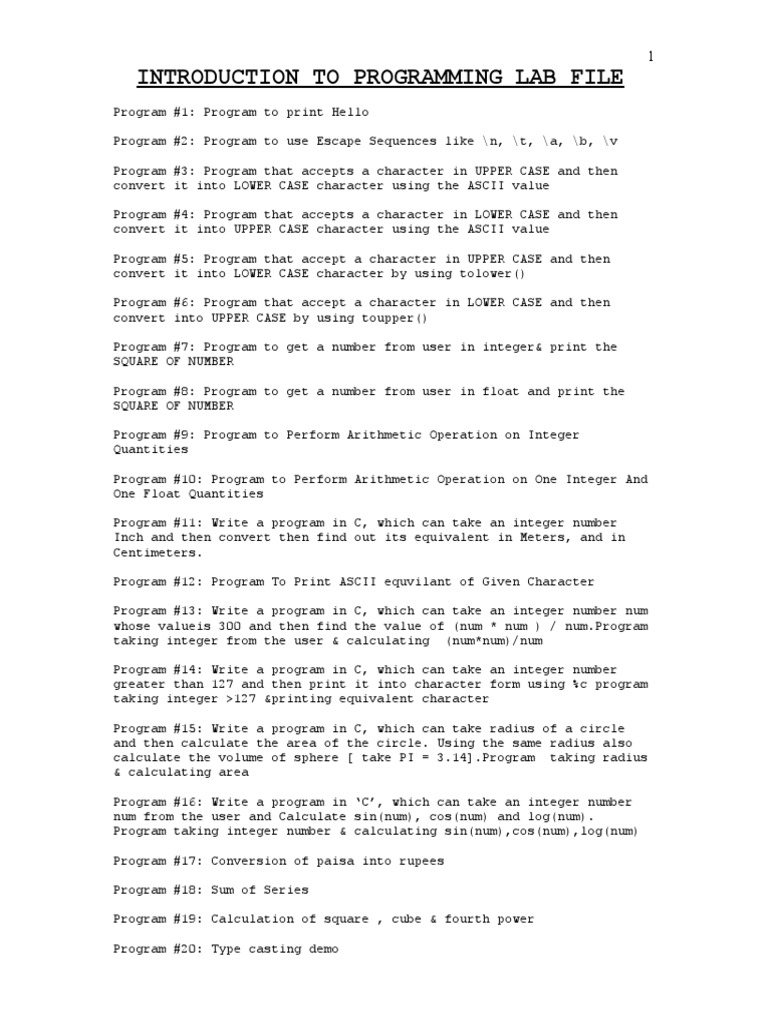 Programs in C | PDF | Pointer (Computer Programming) | C (Programming ...