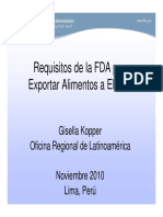 4. Requisitos de La FDA Para Alimentos de Peru