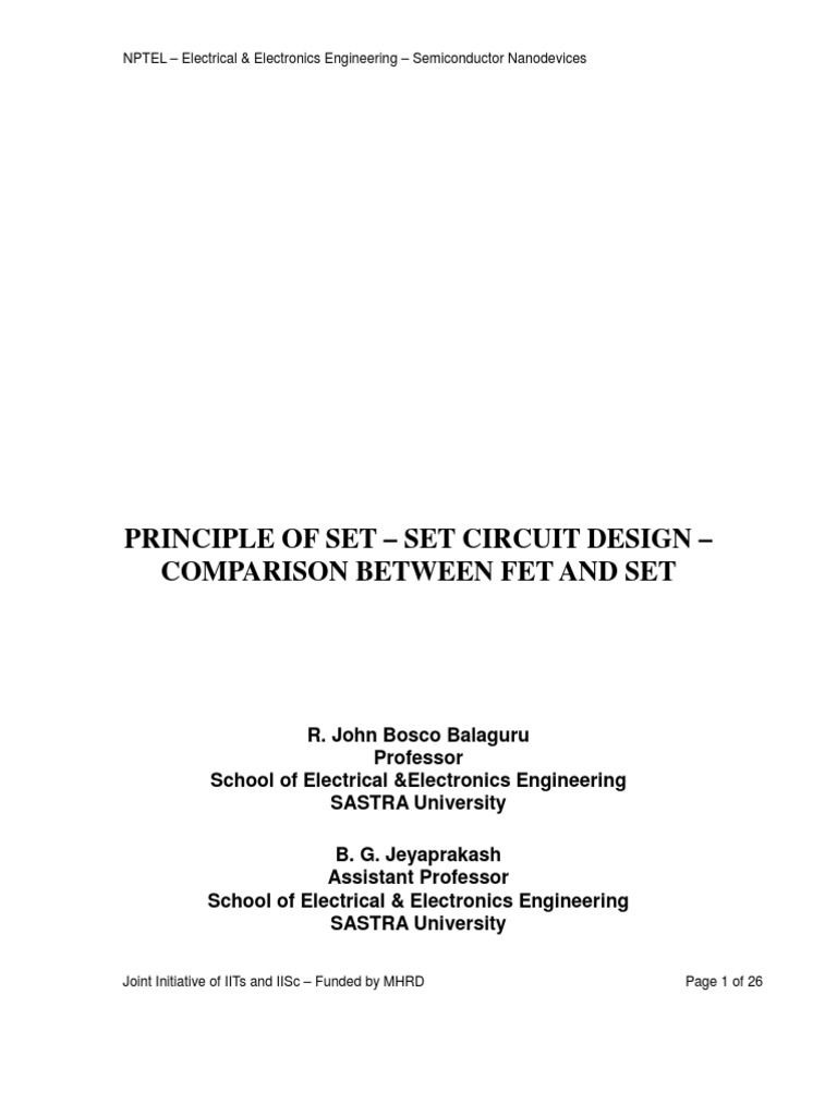 Single Electron Transistor Overview | PDF | Field Effect Transistor ...