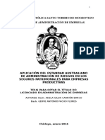 Aplicación del estándar australiano en seguros patrimoniales empresas