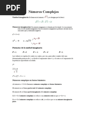 Numeros Complejos 1 Numero Complejo Multiplicacion