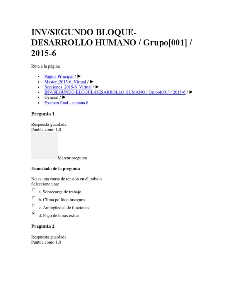 Examen Final: Desarrollo Humano 2015-6 | PDF | Recursos humanos ...