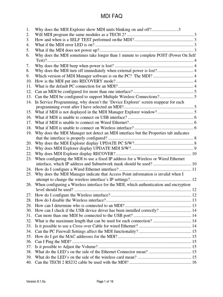 Mdi Faq PDF | PDF
