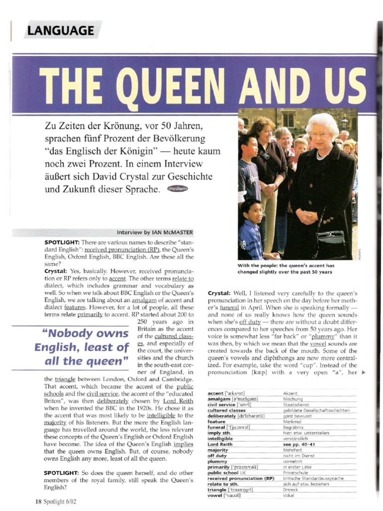 The Queen's English PDF Accent (Sociolinguistics) English Language