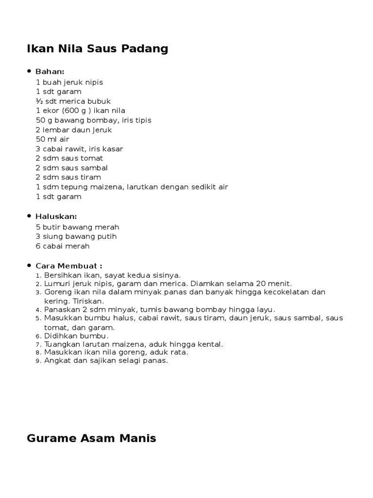 Resep Saus