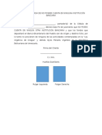 Declaración Jurada de No Poseer Cuenta en Ninguna Institución Bancaria