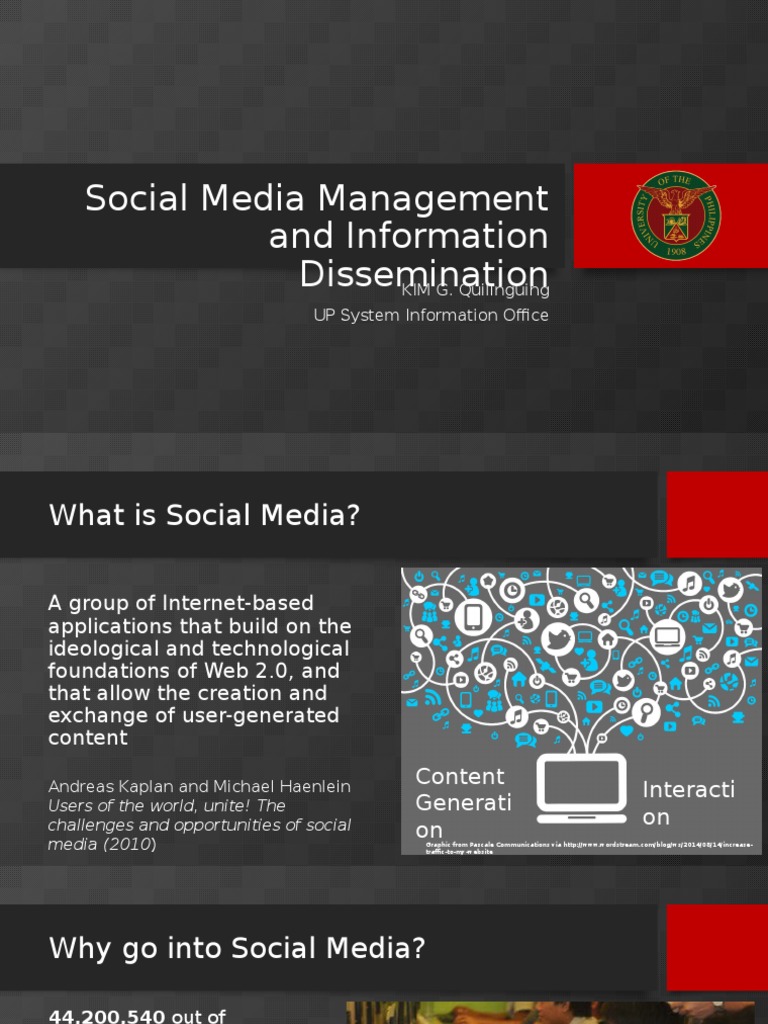 Social Media Management and Information Dissemination PDF Social