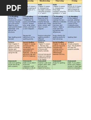weekly agenda