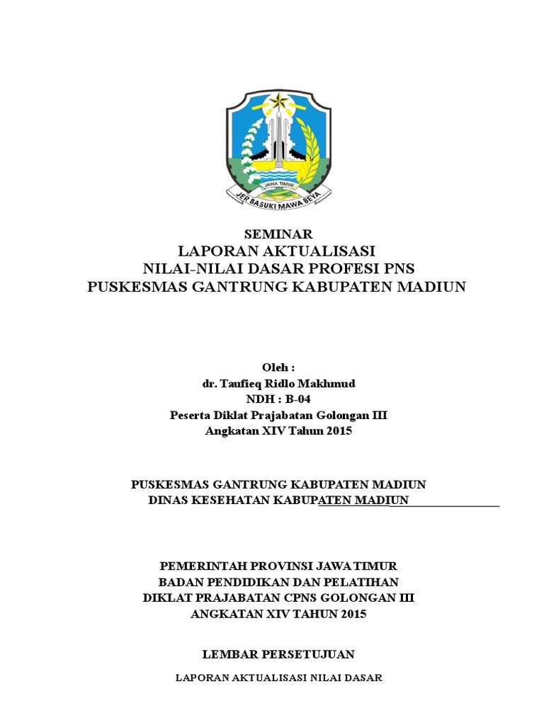Contoh Laporan Diklat Prajabatan Golongan Iii Kumpulan