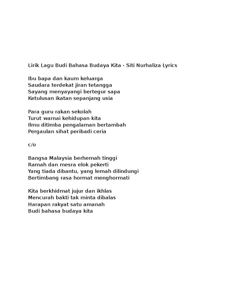 budi bahasa budaya kita