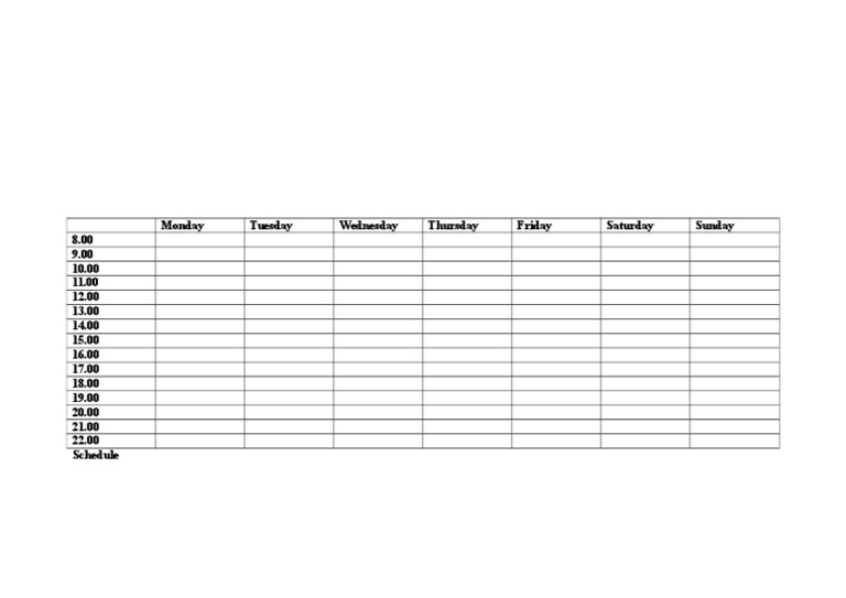Schedule Template | PDF