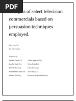 Download Analysis of Select TV Commercials Based on Persuasion Techniques by Pawan Aggarwal SN31690966 doc pdf